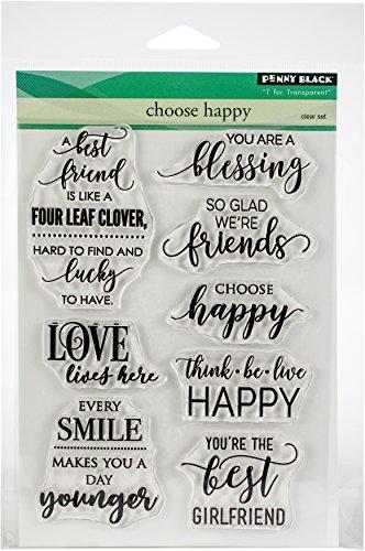 Penny Black Choose Happy Clear Unmounted Rubber Stamp Set (30-464)