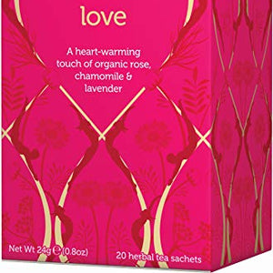 Pukka Love, Organic Herbal Tea with Rose, Chamomile & Lavender