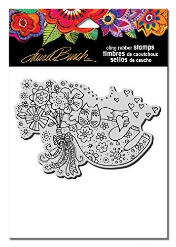STAMPENDOUS LBCP010 Laurel Burch Cling Stamp, Love Cat Angel
