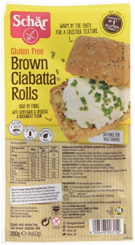 Schar Brown Ciabatta Rolls 200 g (Pack of 3)