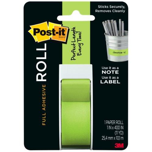 Post-it Full Adhesive Roll, 1 in x 400 in, Green