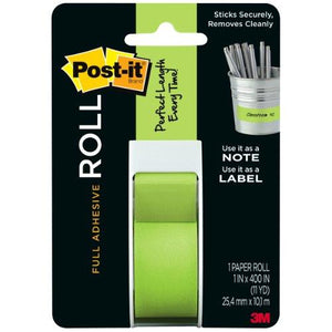 Post-it Full Adhesive Roll, 1 in x 400 in, Green