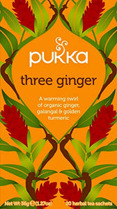 Pukka Organic Three Ginger Tea Bags - 20 sachets, 36g