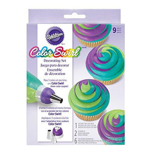Wilton Color Swirl, 3-Color Piping Bag Coupler, 9-Piece Cake Decorating Kit