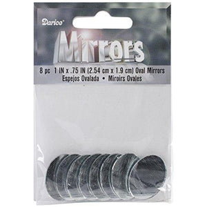 Oval Glass Mirror 1"X3/4"-8/Pkg