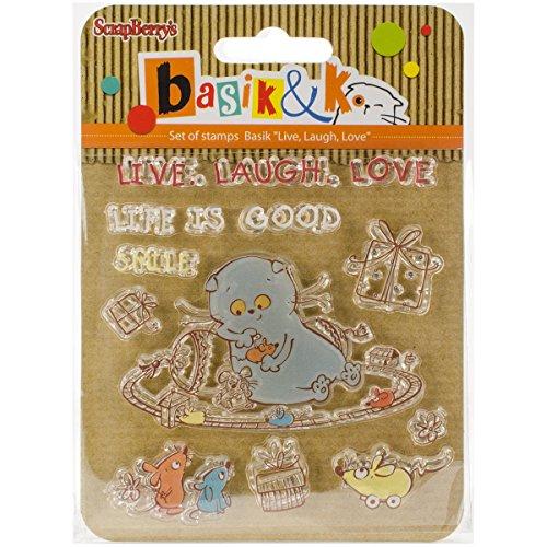 Scrapberry's Basik & Ko Clear Stamps 4"X4"-Live, Laugh, Love