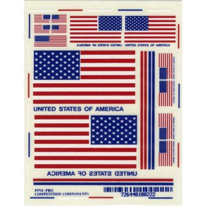 Pine Car Derby USA Flags Decal, 4.875 by 3.875-Inch