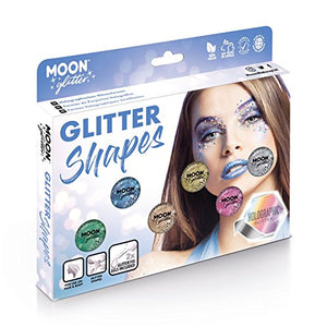 Holographic Glitter Shapes by Moon Glitter – 100% Cosmetic Festival Glitter for Face, Body, Nails, Hair and Lips - 3g - Boxset