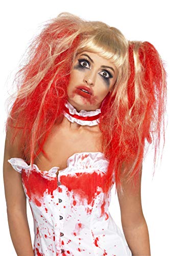 Smiffys Blood Drip Wig Blonde - Red