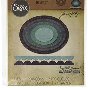 Sizzix 661188 Stitched Ovals Thinlits Die Set by Tim Holtz (7/Pack)
