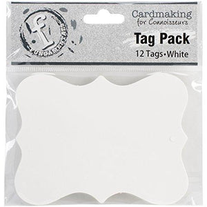 Ruby Rock-It Fundamentals Scallop Tags (12 Pack), Large, White
