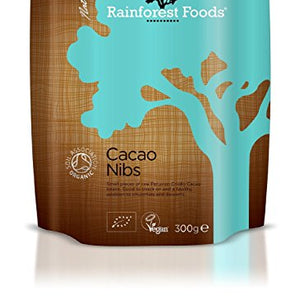 Rainforest Foods Organic Peruvian Cacao Nibs 300g (2 pack)