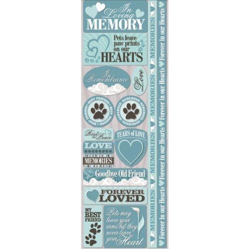 Reminisce Signature Series Cardstock Combo Stickers, 4.25 by 12-Inch, Pet Loss