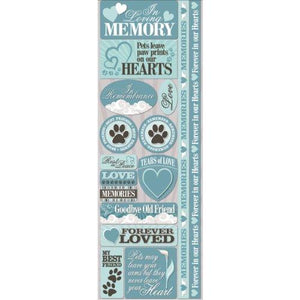 Reminisce Signature Series Cardstock Combo Stickers, 4.25 by 12-Inch, Pet Loss