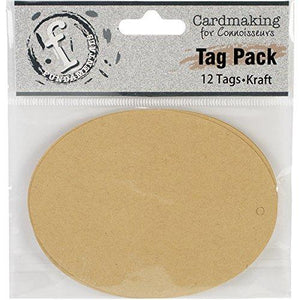 Ruby Rock-It Fundamentals Oval Tags (12 Pack), Large, Kraft