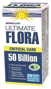 Renew Life Ultimate Flora Critical Care 50 Billion Bacteria Vegetable Capsules, 30-Count