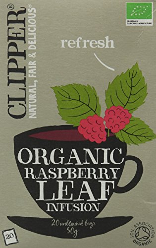 Clipper Organic Raspberry Leaf Infusion 20 Teabags (Pack of 6, Total 120 Teabags).