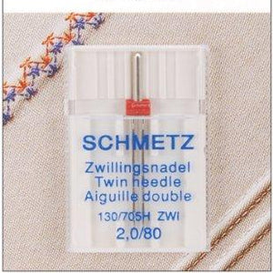 Schmetz Twin Machine Needle 1/Pk- Size 2.0 12/80