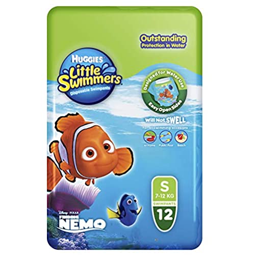 Huggies Little Swimmers Disposable Swim Nappies - Size 3-4 (15-34 lbs/7-15 kg), 2 x Count of 12 (24 Nappies)