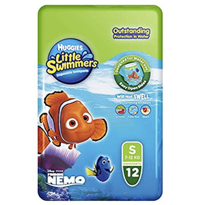 Huggies Little Swimmers Disposable Swim Nappies - Size 3-4 (15-34 lbs/7-15 kg), 2 x Count of 12 (24 Nappies)