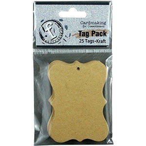 Ruby Rock-It Fundamentals Scallop Tags (25 Pack), Small, Kraft