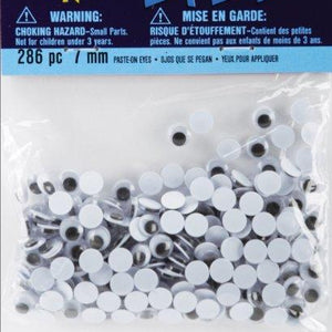 Paste-On Wiggle Eyes 7mm 286/Pkg-Black