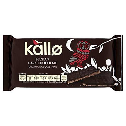 Kallo Dark Choc Rice Cake Thins 90g (PACK OF 5)