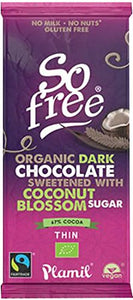 Plamil So Free Organic FT Dark 67% Coconut Blossom Thin 80g (Pack of 12)