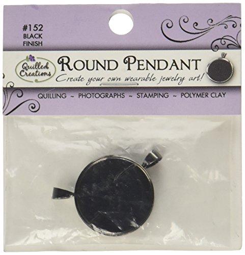 Quilled Creations Round Jewelry Pendant, 1-Inch, Black, 2 Per Package