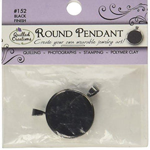 Quilled Creations Round Jewelry Pendant, 1-Inch, Black, 2 Per Package