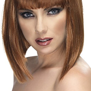 Smiffys Glam Blunt Wig with Fringe - Brown