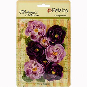 PETALOO RS5017-107/4 Botanica Ranunculus Flowers 8/Pkg, 1" to 1.75", Lavender/Purple