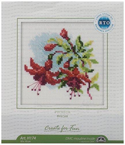 RTO H174 14 Count Counted Cross Stitch Kit, 4 by 4-Inch, Fuchsia