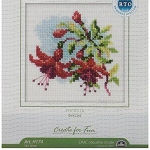 RTO H174 14 Count Counted Cross Stitch Kit, 4 by 4-Inch, Fuchsia