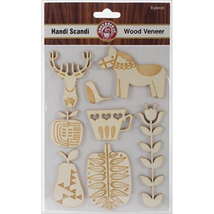 Ruby Rock-It Handi Scandi Wood Veneer Shapes, 8-Pack