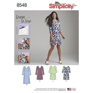 Simplicity Pattern 8548 Misses' Knit Dress SIZE 10-22 LEARN-TO-SEW SEWING PATTERN