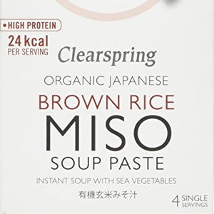 Clearspring Instant Organic Miso Veg Soup Paste 60 g (Pack of 4)