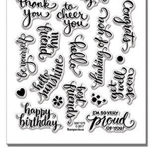 Stampendous Brushed Wishes Perfectly Clear Stamp Set