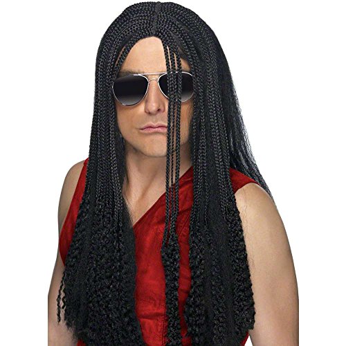 Smiffy's 80's Mega Braids Wig - Black