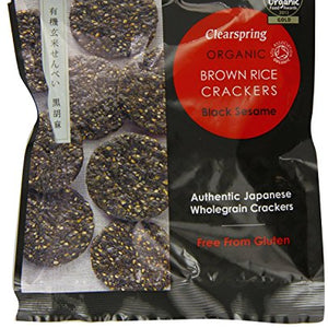 Clearspring Og Brown rice crackers - black 40g X 6 (Pack of 6
