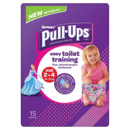 Huggies Pull Ups Day Time Potty Training Pants Girls 2-4 Years 18-23kg (15 Pants)