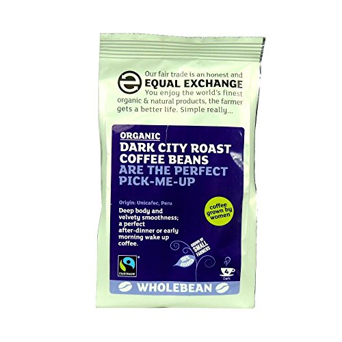Equal Exchange Dark City Roast Coffee Beans x 4 (Pack of 4)