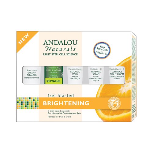 Pack of 2 x Andalou Naturals Get Started Brightening - 5 Piece Kit