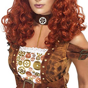 Smiffys Women's Long and Curly Auburn Wig with Bangs, One Size, Steampunk Wig, 5020570357552