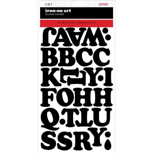 SEI 1-1/2-Inch Chunky Letter Iron on Transfer, Black, 2 Sheet