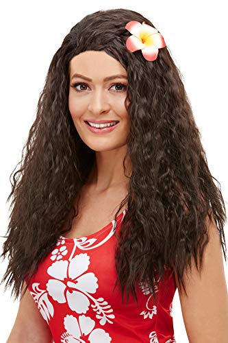 Smiffys 52031 Hawaiian Wig, Women, Brown