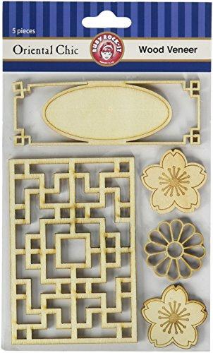 Ruby Rock-It Oriental Chic Laser Cut Wood Veneer Shapes, 5-Pack