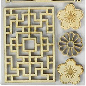 Ruby Rock-It Oriental Chic Laser Cut Wood Veneer Shapes, 5-Pack