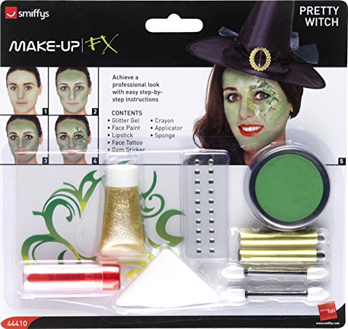 Smiffys 44410 Pretty Witch Face Paints/Gem/Tattoo Make-Up Kit (One Size)