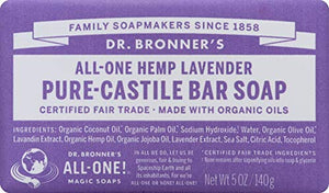 Dr. Bronner's Magic Soaps Pure-Castile Soap, All-One Hemp Lavender, 5-Ounce Bars (Pack of 6)